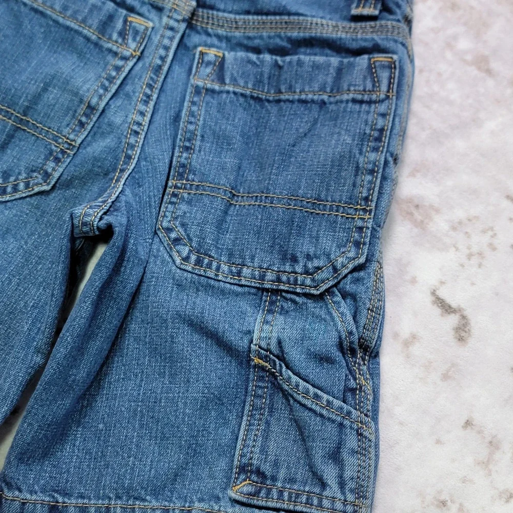 Old Navy Kids Denim Carpenter Shorts Blue Utility Casual‎ Summer Boys Size 6